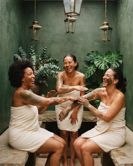 Momento entre amigas no spa