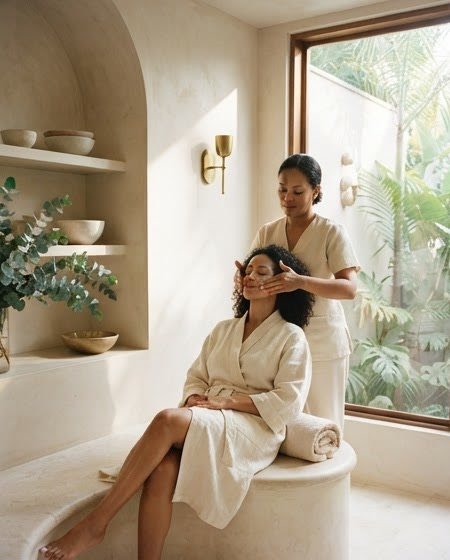 Massagem facial relaxante