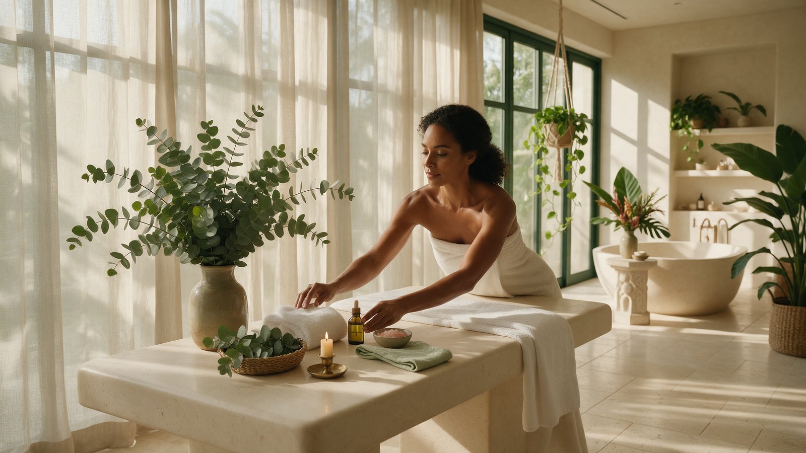 Preparação de ritual no Amára Spa