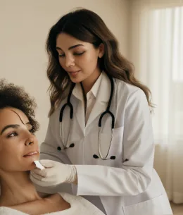 Dra. Isabela Rocha, dermatologista responsável pela clínica
