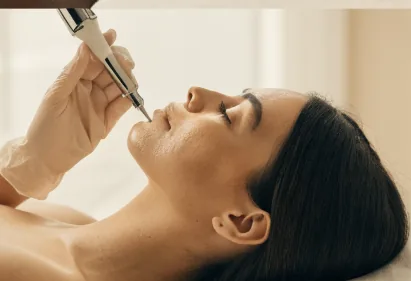 Paciente em tratamento com equipamento de estética avançada