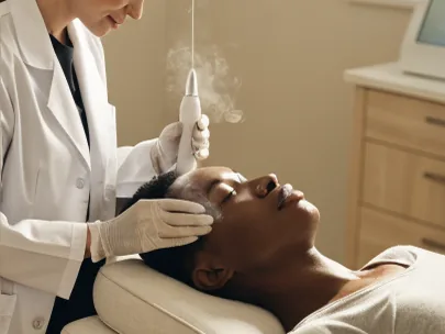 Aplicação de toxina botulínica por uma dermatologista